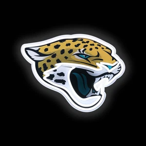 Letrero con el logotipo del equipo Jacksonville Jaguars 15" con luz de neón - Imagen 1 de 2
