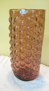 Rare Blenko Glass Bubble Vase Amethyst Colored Glass From Estate 13 1/2" - Picture 1 of 7