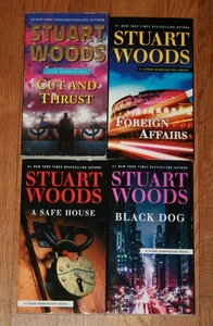 Lot 4 book Stuart Woods Stone Barrington Black Dog Safe House Foreign Cut Thrust - Bild 1 von 2