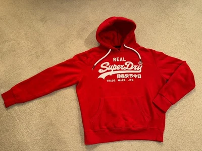 Superdry Bold Red Pullover Hoodie Warm Sweatshirt Superdry XL Foto 1 de 4