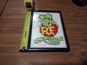 Big Daddy Ed Roth Rat Fink Decal 6"x 4" Vintage 1989 NOS In A Frame - Picture 1 of 5