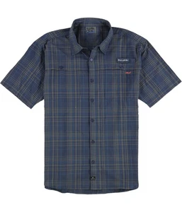 SALT LIFE Mens Anti Microbial Button Up Shirt, navy, 2XL Neck - Picture 1 of 2