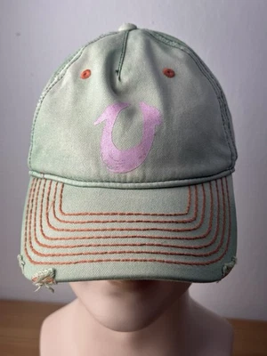 Gorra de colección True Religion para hombre correa de cuero verde herradura angustia Foto 1 de 4