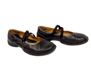 Scarpe Born Mary Jane nere in pelle con cinturino elastico comode Y2K piatte 6,5/37 - Foto 1 di 18