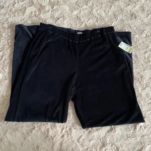 NWT Onque Casuals Womens XL Black Velvet Lounge Pants - Picture 1 of 9