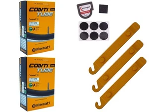 2x Fahrradschlauch Continental 40-355 (18x1.50) AV 40mm Schrader +Reifenheber - Bild 1 von 14