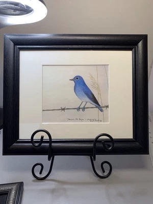 Mountain Bluebird “ Home On The Range” Signed By Yvonne Lavoie - Martinez Foto 1 de 4
