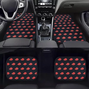4Pcs Naruto Akatsuki Cloud Red Fabric Car Floor Mats Interior Carpets Universal - Bild 1 von 6