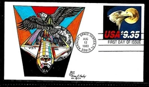 1909 $9.35 Stamp (1983) THE EAGLE & MOON FDC HD/HP BY PASLAY CLASSIC CACHETS - Picture 1 of 1
