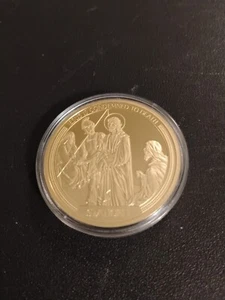 2016 Station I of the Cross w/ Swarovski Crystal Proof Coin American Mint - Picture 1 of 2