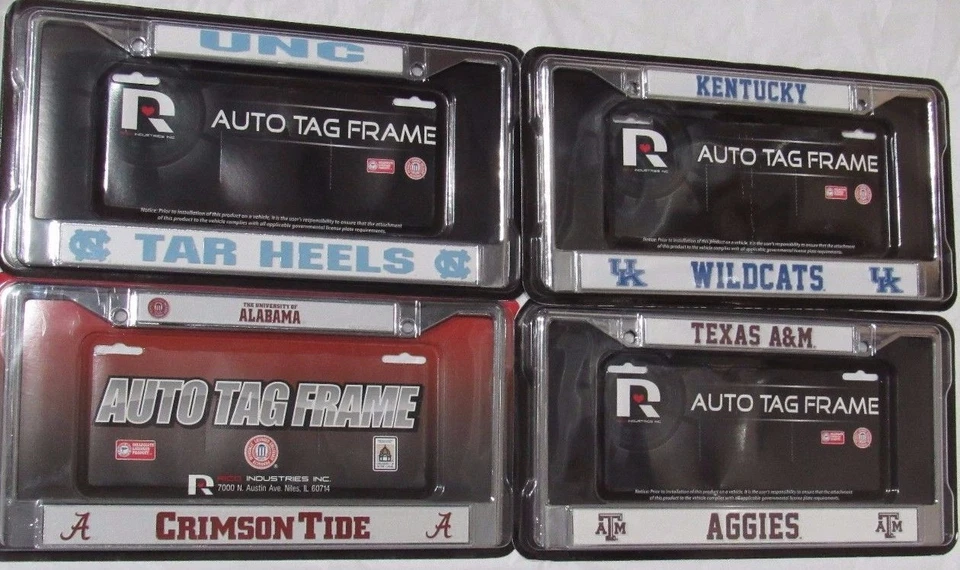NCAA Chrome License Plate Frame by Rico Industries -Select- Team Below - Image 1 of 1