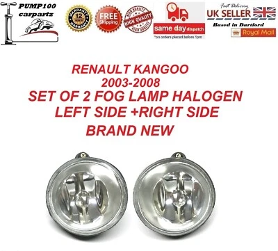 FOR RENAULT KANGOO MK1 2003-2008 SET OF 2 FRONT FOG LAMP LIGHT LEFT+RIGHT PAIR - Image 1 of 4
