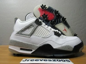 Jordan Retro 4 - WHITE CEMENT - Golf Shoes Sz 7 100% Authentic IV CU9981 100 - Picture 1 of 10