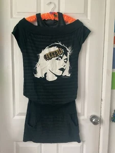 Vestido Vintage 2005 Estampado Rubio Amplificado Negro Talla M - Imagen 1 de 5