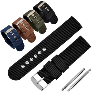 18mm 20mm 22mm 24mm Replacement Military Canvas Nylon Watch Wrist Band Strap - Picture 1 of 19