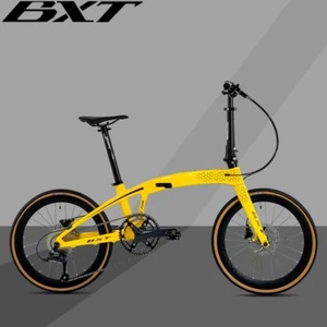 BXT 20 Zoll 9 Gang Kohlefaser Faltrad Pendler Fahrrad Scheibenbremse Neu - Bild 1 von 27