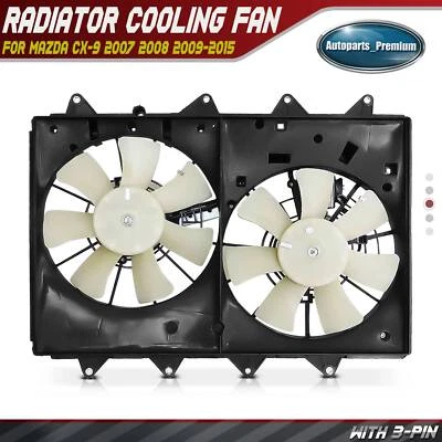 Dual Radiator Cooling Fan w/ Shroud & Controller Assembly for Mazda CX-9 07-15 - Image 1 of 4