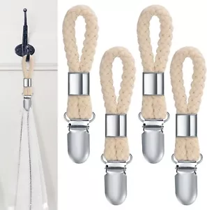LJAPPLIED 4 Stück Handtuch Clips zum Aufhängen, Handtuchclips mit Schlaufen - Bild 1 von 7
