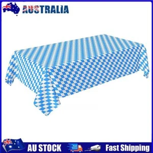 Tablecover - Plastic Blue White Diamond Table Cloth for Party - Picture 1 of 9
