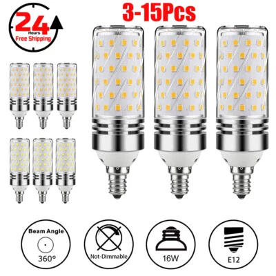 16 Вт E12 светодиодная кукурузная лампа 6000K канделябр потолочный вентилятор лампа дневного света белый - Изображение 1 из 4