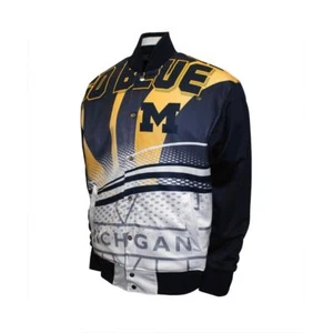 Michigan Wolverines Sublimated Jacket w/ Nylon Windshell on Reverse side - Picture 1 of 8