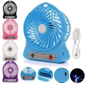 Mini VENTILATORE Portatile USB Ricaricabile Da Viaggio Led Ufficio Per Auto Casa - Imagen 1 de 4