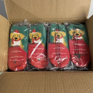 12x 2-pk Christmas Fuzzy Wondershop Super Soft Crew Socks, Toddler Shoe Size 6-9 - Picture 1 of 2