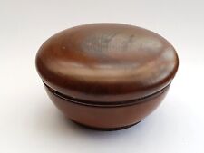 Antique-4 Carved & Turned Olivewood Spice Bowls Set In Drum Bowl Box-circa 1880s