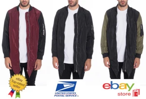 Chaqueta bombardero cortavientos con cola extendida para hombre Ropa exterior ligera S-2XL - Imagen 1 de 10