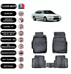 Alfombrillas forro para Honda Civic Sedán (1996-2000) impermeables moldeadas en 4D 4 un. - Imagen 1 de 5