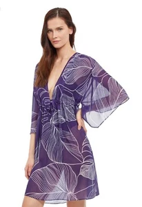 GOTTEX NATURAL ESSENCE DEEP V-NECK COVER UP DRESS. Size L. $168 Value! - Picture 1 of 3