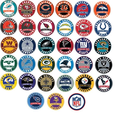 NFL Football Pin-Back Buttons 2.25" (58mm)(Choose From List) - Image 1 of 2