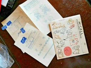 VINTAGE 1940'S McCALL KAUMAGRAPH HAPPY ANIMALS EMBROIDERY IRON TRANSFERS - Picture 1 of 7