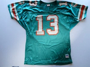 VTG 90s Wilson DAN MARINO MIAMI DOLPHINS NFL Team JERSEY, Sz (L), Sm Stain Back - Picture 1 of 24