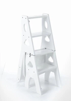 Step Stool Chair, ladder and the chair convertible, 3-Step, portable, solid wood - Image 1 of 4