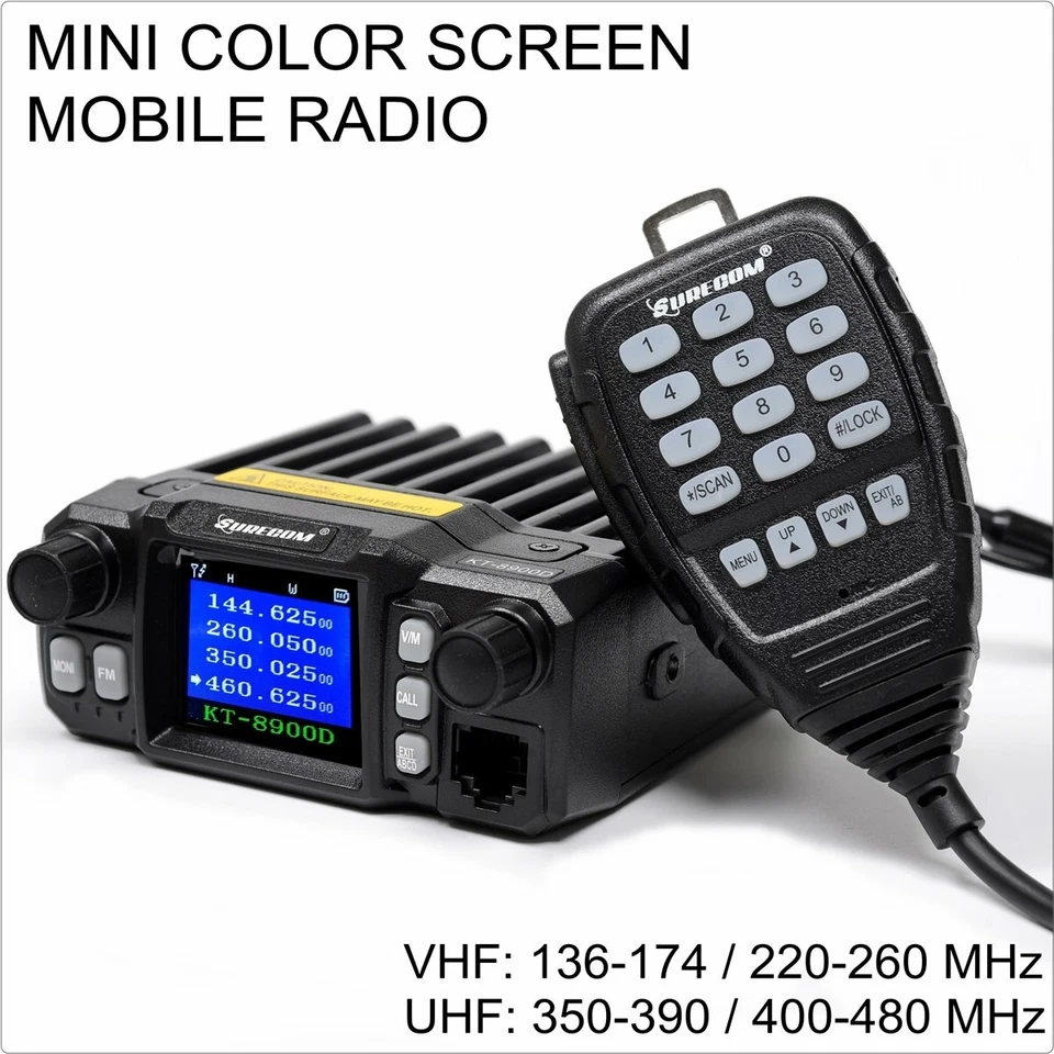 SURECOM KT-8900D 136-174/220-260/350-390/400-480 MINI COLOR SCREEN MOBILE RADIO - Image 1 of 4