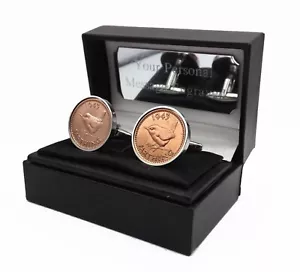 Set monete Farthing 1943 in argento da uomo 80 anni regalo + opzione incisione - Foto 1 di 13