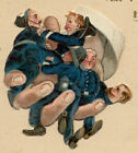 Old Die Cut Policemen On Cute Folding Card Comic Whiskey Bottle & On Sale, Pc646
