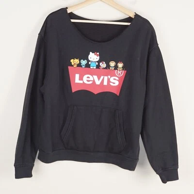 Sudadera Pullover Levis X Hello Kitty Logo Negra Mujer Talla M Personalizada Foto 1 de 4