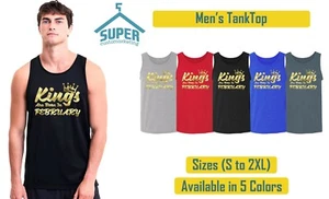 CAMISETA SIN MANGAS DORADA REYES NACEN EN FEBRERO La mejor camiseta de cumpleaños tanques de cumpleaños - Imagen 1 de 7