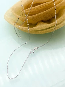 Collar de 44 cm cadena de placas oro blanco 750 cadena de oro de 18 quilates 👍darte+fino - Imagen 1 de 4