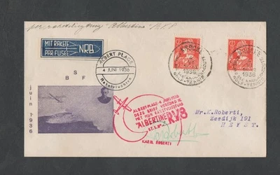 Belgien Brief Raketenpost  -  Albertine R.V.8  -  1936  (Brief n° 2) - Bild 1 von 3