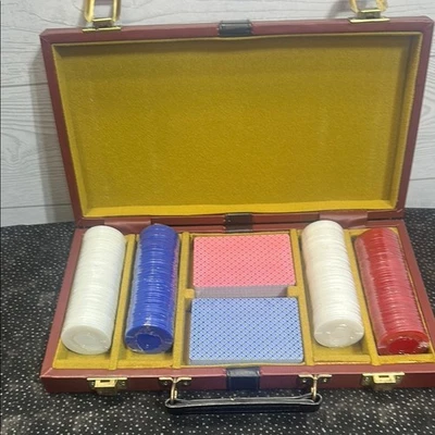 Vintage Poker Set with Case Unopened - Image 1 of 4