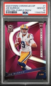 2020 Spectra 1 Joe Burrow 🔥 PURPLE PRIZM 91/99 🔥 RC ROOKIE PSA 10 💎 POP 11 - Bild 1 von 3
