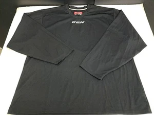 CCM Hockey Mens Long Sleeve Black Shirt Size XL Polyester #7416 - Picture 1 of 9