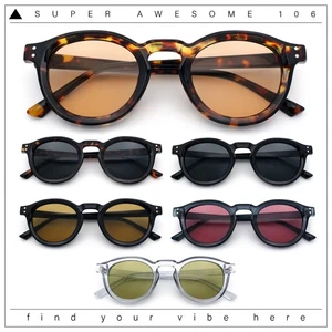 Gafas de sol hipster con borde de cuerno redondo biselado ojo de cerradura caballero - Imagen 1 de 39