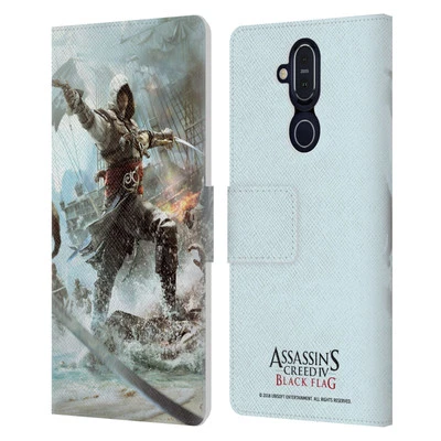 OFFICIAL ASSASSIN'S CREED BLACK FLAG KEY ART LEATHER BOOK CASE FOR NOKIA PHONES - Image 1 of 4