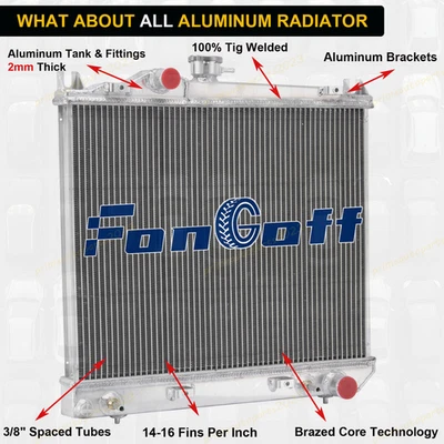 For 1987-1999 Dodge Dakota 2.2L 2.5L L4 3.9L V6 RAD981 Aluminum 3 Row Radiator - Image 1 of 4