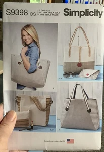 Simplicity S9398 Sewing Patterns 5 Bag Purse Tote Travel Case Makeup Bags - Picture 1 of 2
