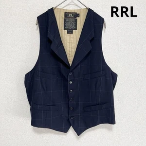 RRL Double RL Three Star MADE IN USA Collared Vest Check - Picture 1 of 11